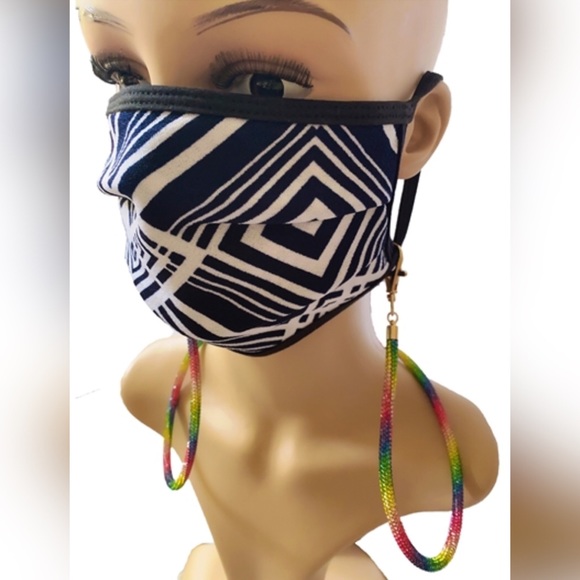 NEW Handmade AB Rhinestone FaceMask Holder Lanyard - Picture 2 of 16